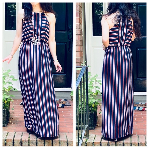 ShopEvelynne Dresses & Skirts - PRETTY MULTI STRIPES SIDE SLITS MAXI DRESS